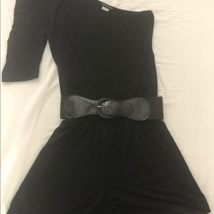 Black stretch Venus short romper